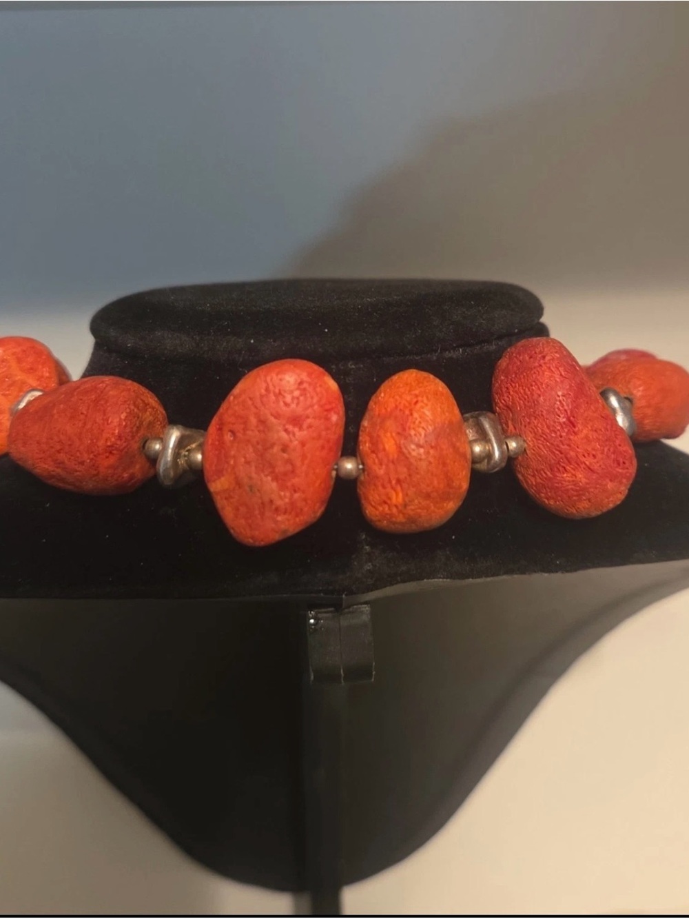 SILPADA-Sterling Silver
Hammered Red Sponge Coral
Front Toggle Necklace - Picture 5 of 8